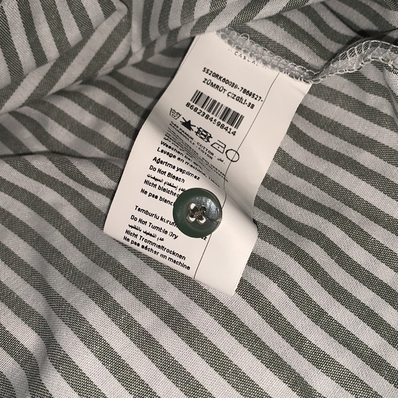 REFKA Green (sage) - Stripe - Point Collar - Tunic embroidered Size 38 dress - Picture 8 of 8